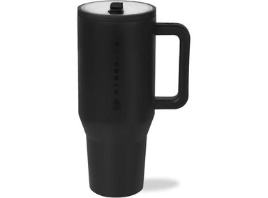 HYDROJUG TRAVELER, VASO CON ASA Y PAJILLA ABATIBLE, RESISTENTE A FUGAS, REUTILIZABLE, DE ACERO INOXIDABLE