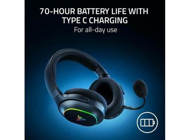 AURICULARES GAMING RAZER BARRACUDA X CHROMA CON BLUETOOTH, MIC DESMONTABLE Y BATERÍA DE 70 HORAS - 6