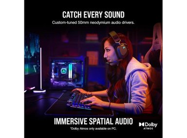 AURICULARES CORSAIR HS80 RGB WIRELESS PARA GAMING MULTIPLATAFORMA CON SONIDO INMERSIVO DOLBY ATMOS - 2