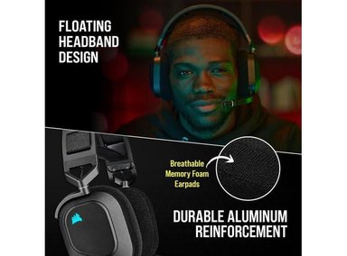 AURICULARES CORSAIR HS80 RGB WIRELESS PARA GAMING MULTIPLATAFORMA CON SONIDO INMERSIVO DOLBY ATMOS - 3
