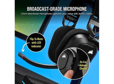 AURICULARES CORSAIR HS80 RGB WIRELESS PARA GAMING MULTIPLATAFORMA CON SONIDO INMERSIVO DOLBY ATMOS - 5