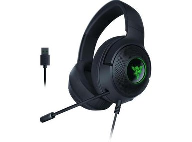 AURICULARES GAMING RAZER KRAKEN V3 X USB CON MICRÓFONO CARDIOIDE Y SONIDO ENVOLVENTE RGB - 1