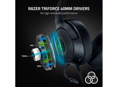 AURICULARES GAMING RAZER KRAKEN V3 X USB CON MICRÓFONO CARDIOIDE Y SONIDO ENVOLVENTE RGB - 2