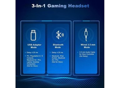 AURICULARES SENZER X100 INALÁMBRICOS PARA JUEGOS CON MICRÓFONO, SONIDO ESTÉREO Y COMODIDAD - 6
