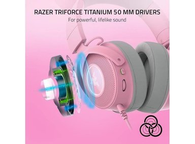 AURICULARES RAZER KRAKEN KITTY V2 PRO RGB: OREJAS INTERCAMBIABLES Y MICRÓFONO DESMONTABLE - 4