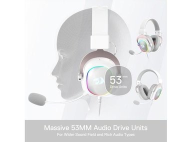 AURICULARES REDRAGON ZEUS-X RGB GAMING CON SONIDO ENVOLVENTE, MICRÓFONO CON CANCELACIÓN DE RUIDO Y RETROILUMINACIÓN - 3