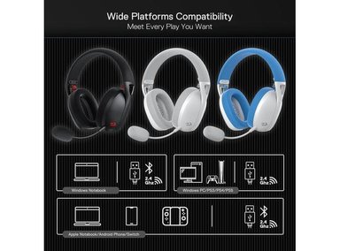 AURICULARES REDRAGON H848 BT INALÁMBRICOS PARA JUEGOS, LIGERO CON SONIDO ENVOLVENTE, MICRÓFONO DESMONTABLE - 6
