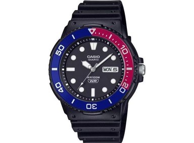 RELOJ CASIO MRW-230H CON BISEL GIRATORIO, RESISTENTE AL AGUA Y FUNCIÓN DÍA-FECHA