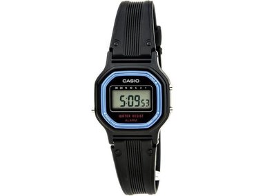 RELOJ MUJER CASIO DEPORTIVO LA11WB, ALARMA, CALENDARIO PERPETUO, PANTALLA DIGITAL, DISEÑO AZUL