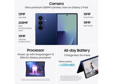 SAMSUNG GALAXY Z FOLD7, TELÉFONO CELULAR AI 256GB, DESBLOQUEADO, ANDROID, EDICIONES DE FOTOS AI, GRAN PANTALLA - 4