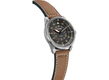 CITIZEN RELOJ ECO-DRIVE DE ACERO INOXIDABLE PARA HOMBRE, INCLUYE CORREA DE CUERO MARRÓN, RESISTENTE AL AGUA CON CALENDARIO - 2