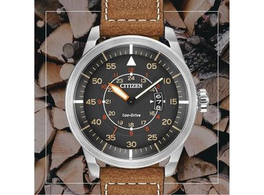 CITIZEN RELOJ ECO-DRIVE DE ACERO INOXIDABLE PARA HOMBRE, INCLUYE CORREA DE CUERO MARRÓN, RESISTENTE AL AGUA CON CALENDARIO - 3