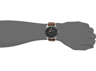 CITIZEN RELOJ ECO-DRIVE DE ACERO INOXIDABLE PARA HOMBRE, INCLUYE CORREA DE CUERO MARRÓN, RESISTENTE AL AGUA CON CALENDARIO - 5