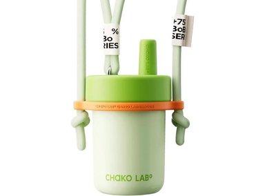 BOTELLA DE AGUA DE ACERO INOXIDABLE PARA NIÑOS CON CORREA, AISLAMIENTO, VERDE MATCHA, IDEAL PARA ESCUELA Y VIAJES