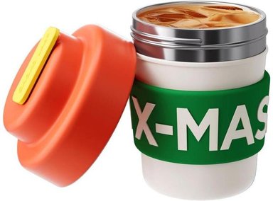 TAZA DE CAFÉ NAVIDEÑA, DOBLE PARED AISLADA, SIN BPA, IDEAL PARA NIÑOS, FIESTAS Y VACACIONES