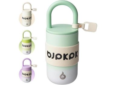 VASO TÉRMICO ACERO INOXIDABLE CON TAPA Y ASA BJPKPK, IDEAL PARA CAFÉ EN VIAJES, COLOR VERDE NIEBLA