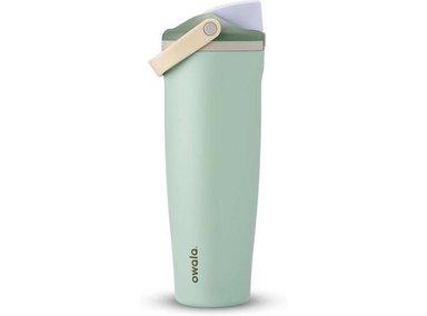 OWALA FREESIP SWAY BOTELLA DE AGUA DE ACERO INOXIDABLE CON BOQUILLA 2 EN 1 Y AISLAMIENTO TRIPLE VERDE EUCALIPTO