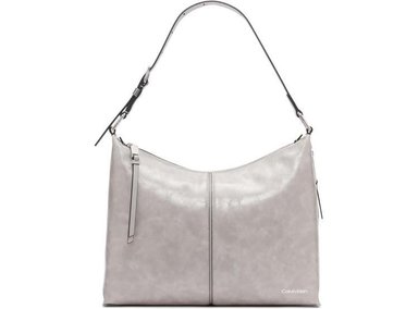 CALVIN KLEIN MAX TOP ZIP HOBO EN CUERO VEGANO CON CREMALLERA Y CORREA AJUSTABLE DE HOMBRO