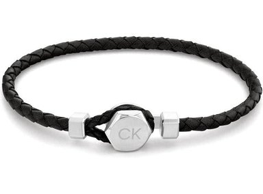PULSERA DE CUERO CALVIN KLEIN PARA HOMBRE CON CIERRE FÁCIL Y ESTILO MODERNO SIN METAL NI PIEDRAS PRECIOSAS