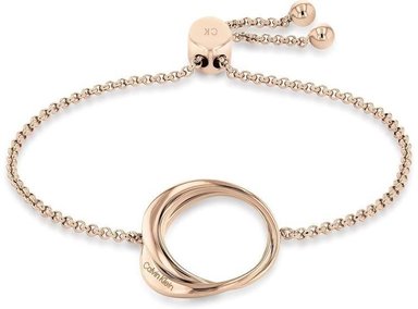 CALVIN KLEIN PULSERA DE CADENA CON CONTORNOS DISTINTIVOS, DISEÑO ELEGANTE, CIERRE AJUSTABLE PARA COMODIDAD DIARIA