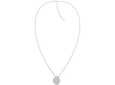 COLLAR CALVIN KLEIN DE ACERO INOXIDABLE PARA MUJER, ADORNADO CON CRISTALES, COLOR PLATA, MODELO 35000222