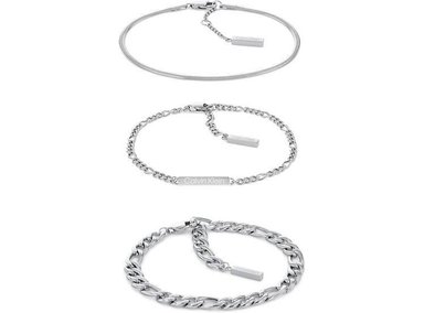 PULSERA DE CADENA ENLAZADA CALVIN KLEIN PARA MUJER, ACERO INOXIDABLE, COLOR PLATA, MODELO 35700003