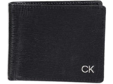 BILLETERA CALVIN KLEIN DE CUERO RFID CON MÚLTIPLES RANURAS Y VENTANA DE IDENTIFICACIÓN