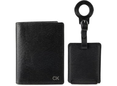 SET DE BILLETERA Y ESTUCHE PARA TARJETAS CALVIN KLEIN PARA HOMBRES, CON ETIQUETA DE EQUIPAJE PARA AIRTAG
