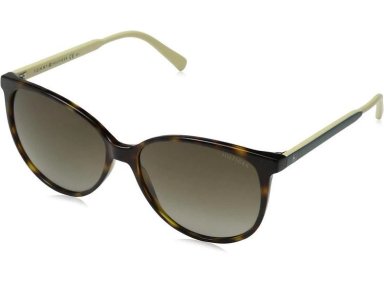 LENTES DE SOL TOMMY HILFIGER DE PLÁSTICO OVALADO EN COLOR HABANA CLARO CON LENTE TRANSPARENTE