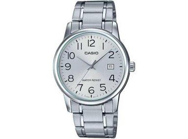 ELEGANTE RELOJ CASIO ANALÓGICO PARA HOMBRE, ACERO INOXIDABLE CON FUNCIÓN DE FECHA Y ESFERA PLATEADA CASUAL