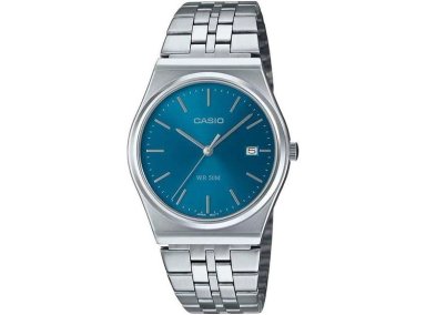 CASIO RELOJ ANALÓGICO DE 3 MANECILLAS PARA HOMBRE, DISEÑO VINTAGE, ACERO INOXIDABLE, PLATEADO Y CASUAL