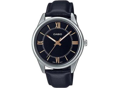 CASIO MTP-V005L-1B5 ANALÓGICO DE CUERO NEGRO, NUMERACIÓN ROMANA, MOVIMIENTO DE CUARZO