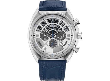 CITIZEN ECO-DRIVE STAR WARS MILLENNIUM FALCON - RELOJ CRONÓGRAFO ACERO, CORREA PIEL AZUL