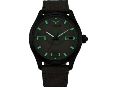 RELOJ CITIZEN STAR WARS ECO-DRIVE YODA LUMINOSO, MODELO BM6839-06W CON CORREA CORDURA, NEGRO Y MARRÓN - 3