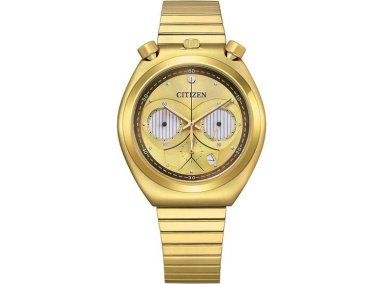 CITIZEN RELOJ DE CUARZO STAR WARS CON DISEÑO DE C-3PO, ACERO INOXIDABLE DORADO CON CRONÓGRAFO