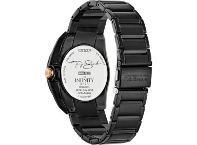 RELOJ CITIZEN ECO-DRIVE TONY STARK I LOVE YOU 3000, NEGRO, GRABADO Y LUMINOSO, MODELO AW1019-52W - 2