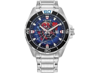 CITIZEN RELOJ ECO-DRIVE MARVEL SPIDER MAN PARA HOMBRE EN ACERO INOXIDABLE CON DISEÑO DE SPIDER-MAN, PLATEADO