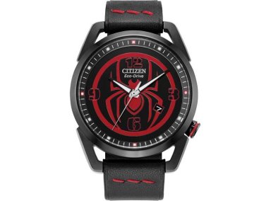 CITIZEN RELOJ ECO-DRIVE MARVEL MILES MORALES DE ACERO INOXIDABLE NEGRO, CORREA Y ESFERA NEGRAS (AW1685-00W)