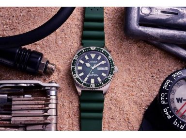 RELOJ CITIZEN PROMASTER AUTOMÁTICO, CORREA DE POLIURETANO VERDE, ACERO INOXIDABLE, RESISTENTE AL AGUA - 3