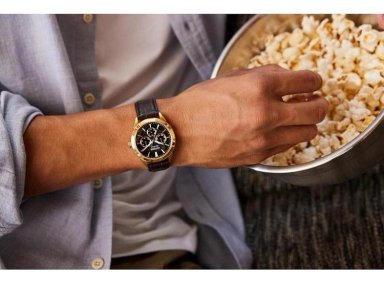 CITIZEN RELOJ ROLAN CLÁSICO ECO-DRIVE PARA HOMBRE CON CORREA DE CUERO MARRÓN, ESFERA NEGRA Y CALENDARIO DÍA-FECHA - 5