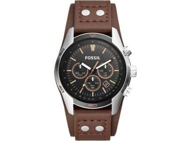 RELOJ FOSSIL COACHMAN PARA HOMBRES, CRONÓGRAFO EN ACERO INOXIDABLE Y CUERO, RESISTENTE AL AGUA