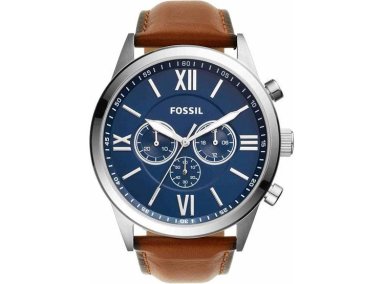 FLYNN CRONÓGRAFO DE CUERO MARRÓN DE FOSSIL: ELEGANTE, RESISTENTE AL AGUA Y PERFECTO PARA HOMBRES