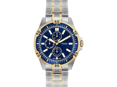 RELOJ FOSSIL GARRETT DE ACERO INOXIDABLE, DISEÑO MULTIFUNCIONAL CON ESFERA AZUL Y RESISTENCIA AL AGUA - 1