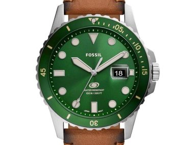 RELOJ FOSSIL DE HOMBRE EN ACERO INOXIDABLE, CORREA MARRÓN, RESISTENCIA AL AGUA, DISEÑO CLÁSICO - 3