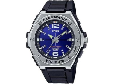 RELOJ CASIO SERIE MWA100H PARA HOMBRE, BISEL DE ACERO INOXIDABLE Y LED ILUMINADOR, BANDA DE RESINA, BATERÍA DE 3 AÑOS