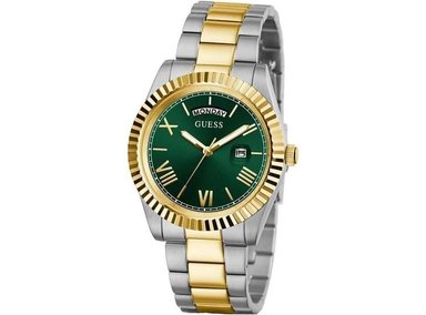 GUESS RELOJ DE PULSERA PARA HOMBRE CON CORREA DE DOS TONOS, ESFERA VERDE Y CAJA DE ACERO INOXIDABLE RESISTENTE AL AGUA - 3