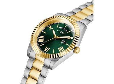 GUESS RELOJ DE PULSERA PARA HOMBRE CON CORREA DE DOS TONOS, ESFERA VERDE Y CAJA DE ACERO INOXIDABLE RESISTENTE AL AGUA - 4