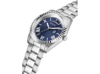 RELOJ ANALÓGICO GUESS CON PULSERA DE ACERO INOXIDABLE, DISEÑO AZUL Y PLATEADO, RESISTENTE AL AGUA - 7