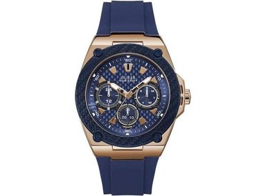 GUESS RELOJ HOMBRE CUARZO CAJA DE ACERO INOXIDABLE ORO ROSA, CORREA SILICONA, RESISTENTE AL AGUA HASTA 100 METROS - 1