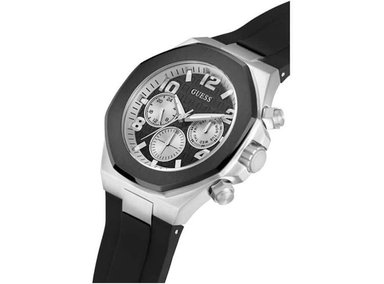 GUESS RELOJ HOMBRE, CAJA DE ACERO INOXIDABLE, AGUA RESISTE, BANDA SILICONA, CUARZO EXACTO - 5